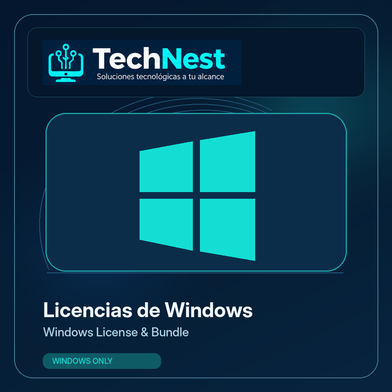 TechNest licencia de Windows individual o paquete con Office